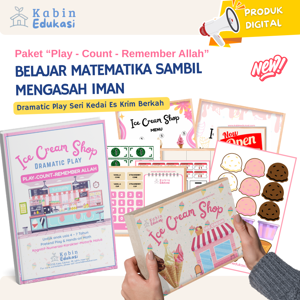 printable edukasi anak ice cream shop dramatic play