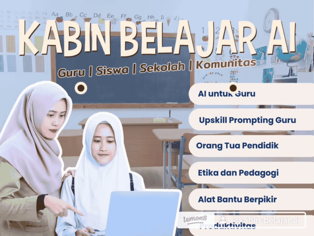 Guru sekolah dan pendidik mempelajari prompt AI untuk pembelajaran di Kabin Belajar AI