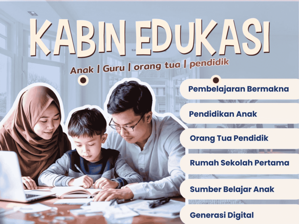 Kabin Edukasi adalah ruang belajar untuk guru, anak, dan keluarga yang berfokus pada pembelajaran bermakna.